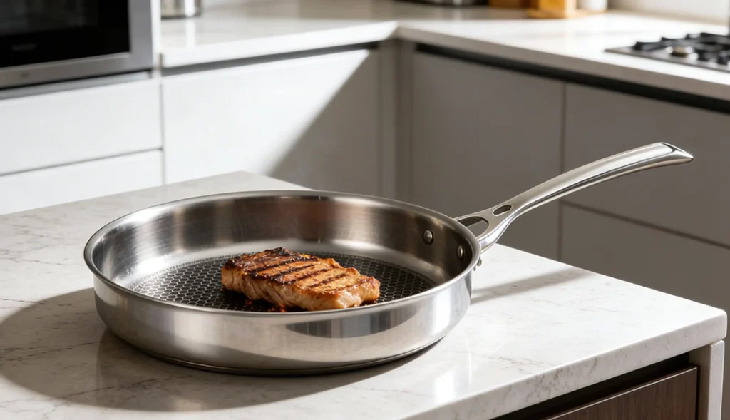 Stainless steel frying pan