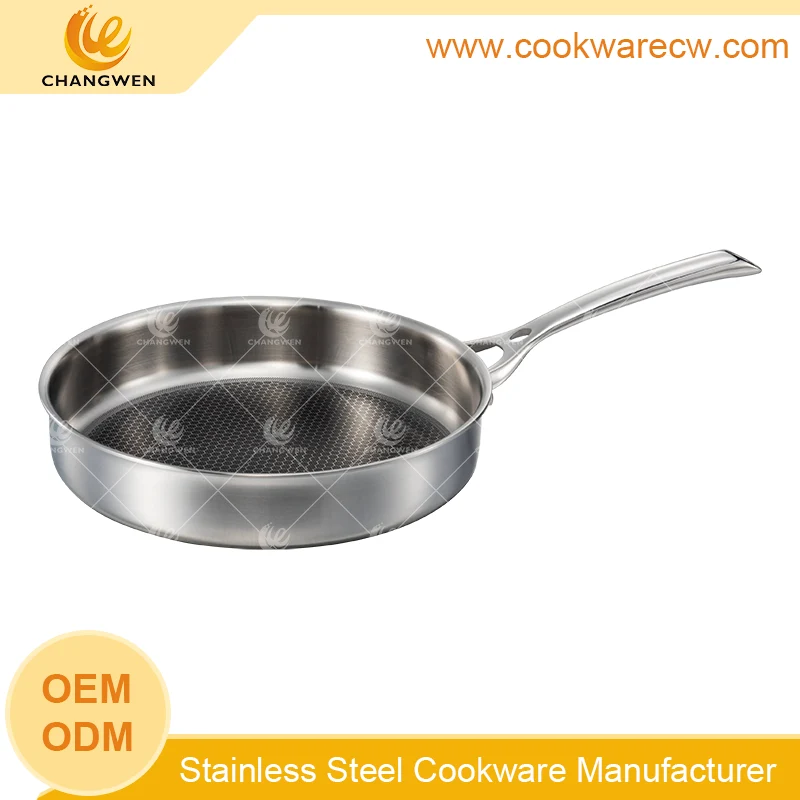 Professional Honeycomb Stainless Steel Fry Pan