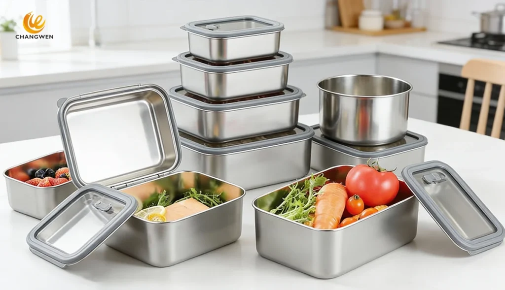 Stainless steel containers