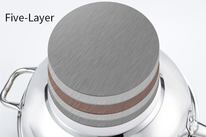 five-layer stainless steel cookware