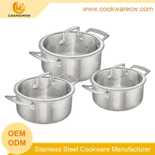 Versatile Stainless Steel Pot Set with Multiple Capacity Options
