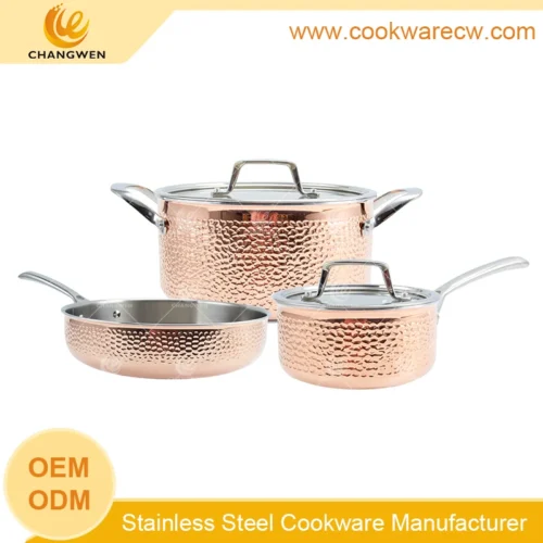 Gold Hammered Stainless Steel Cookware for Luxury Kitchens