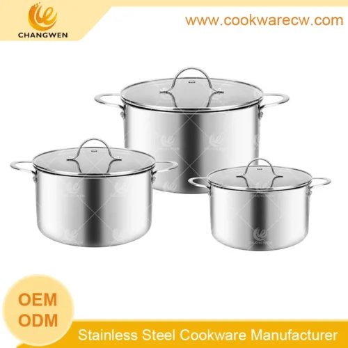 High-Quality Stainless Steel Pot Set with Heat-Resistant Handles