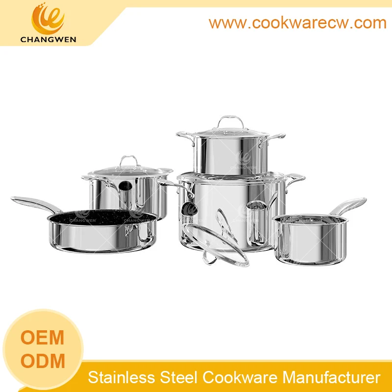 Complete Stainless Steel Cookware Set for Home & Commercial Use