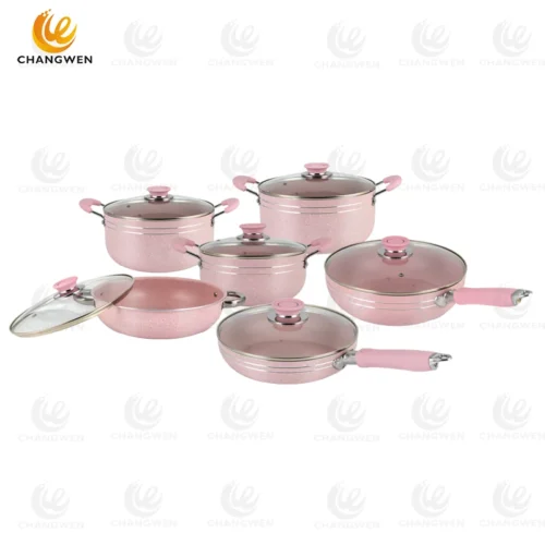 Ceramic Non Stick Aluminum Cookware pink