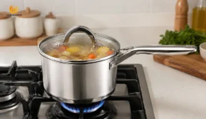 A stew pot in a cozy kitchen