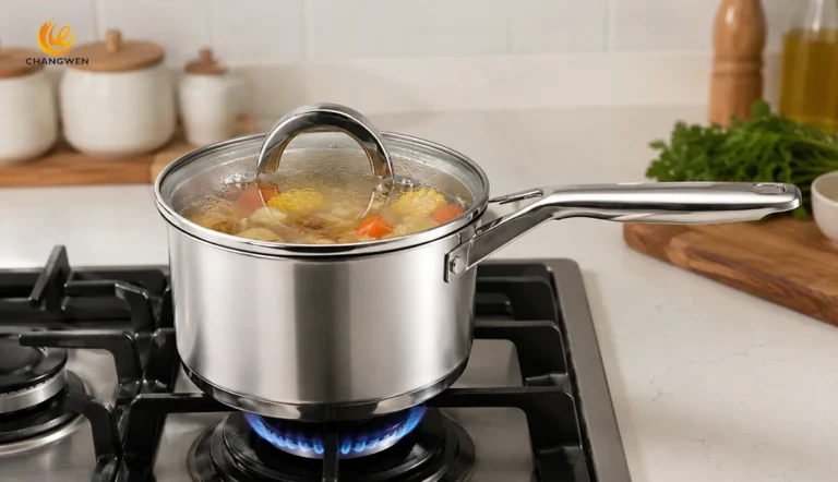 A stew pot in a cozy kitchen