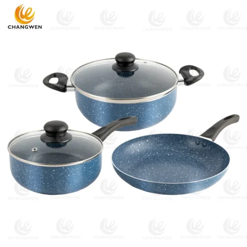 5pcs Granite Stone Nonstick Aluminum Cookware Set