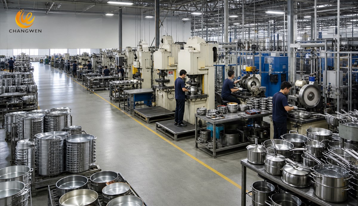 Cookware factory production capability and manufacturing processes