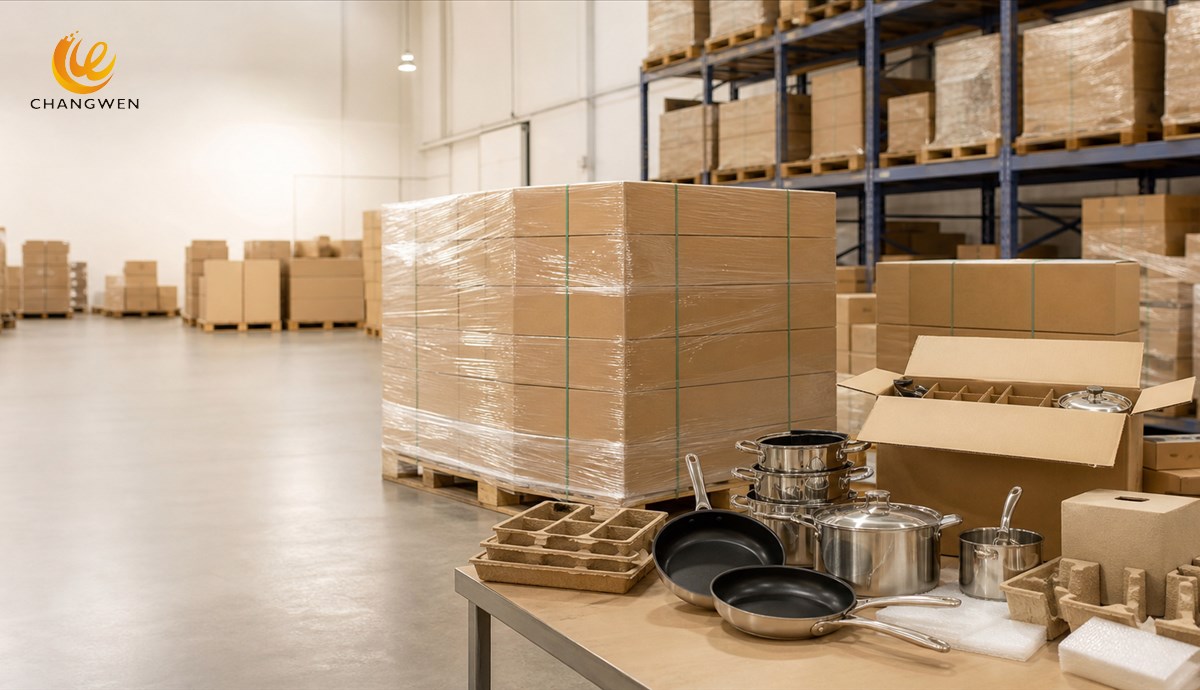Cookware packaging inventory and supply reliability