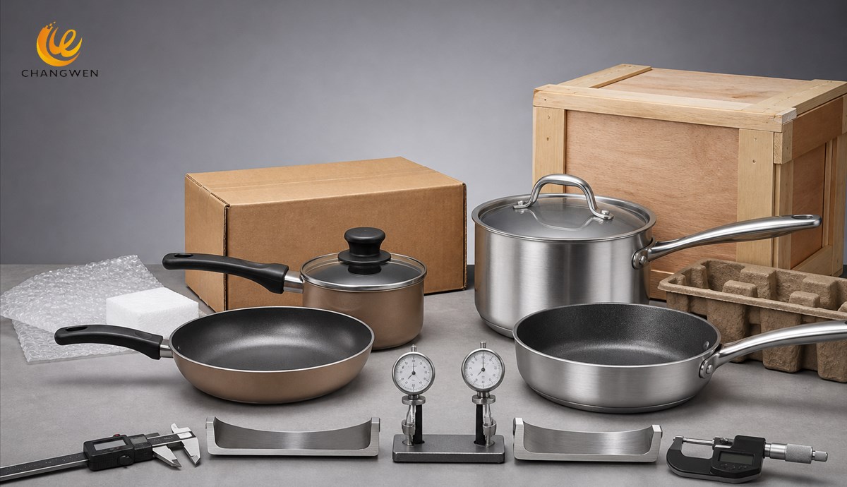Side-by-side cookware samples for quotation normalization