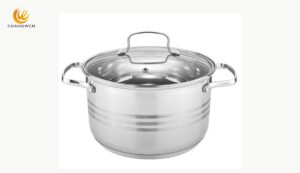 Stainless steel capsule bottom stockpot with glass lid