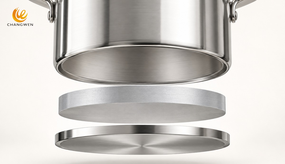 Exploded structure of a capsule bottom cookware base
